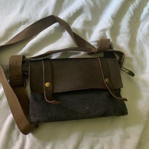 EUC Leather and Canvas Satchel